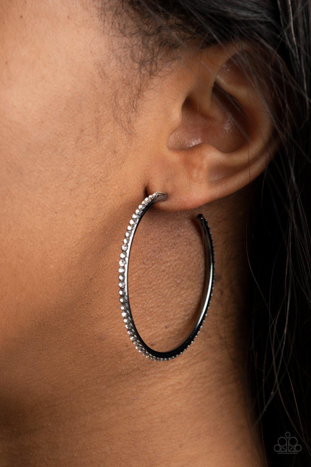 AB Crystal Rhinestone Hoop Earrings | 2.5